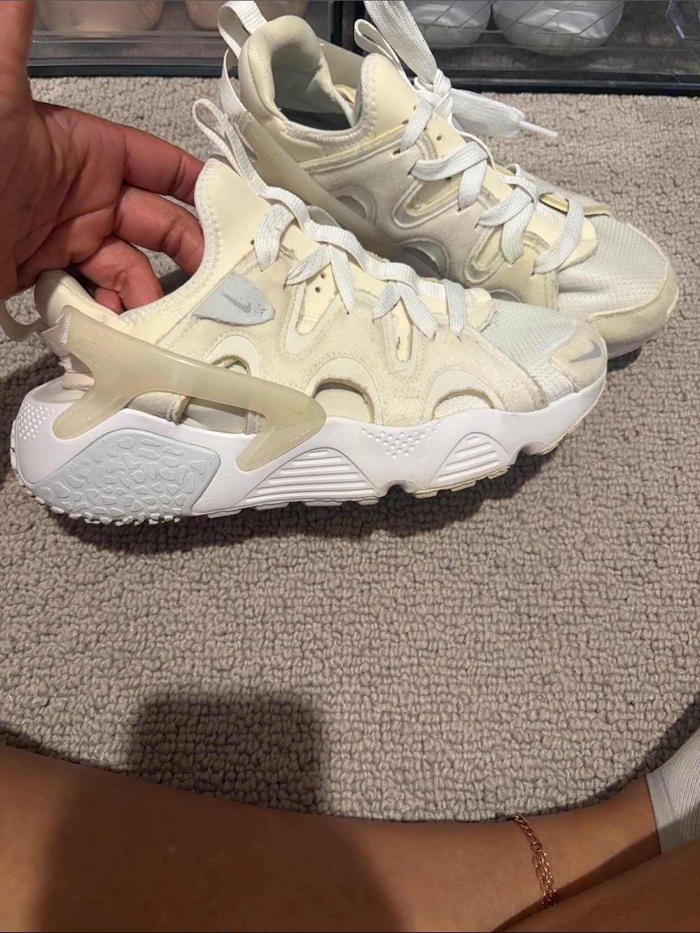 Nike Air Huarache Inspired Cream/White Sneakers